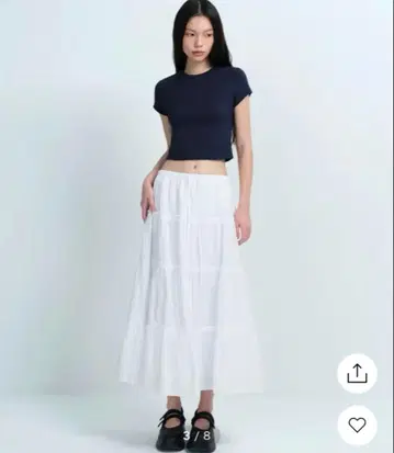 무신사 스탠다드 우먼 화이트 롱 스커트