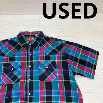 USED 구제 의류 유즈드 ELY PLAINS 반팔 웨스턴 셔츠