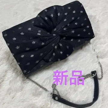 리본 디자인 블랙 파티 백 2way