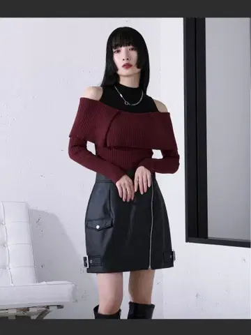 엘노 드 마비 레이어드 오프숄더 니트