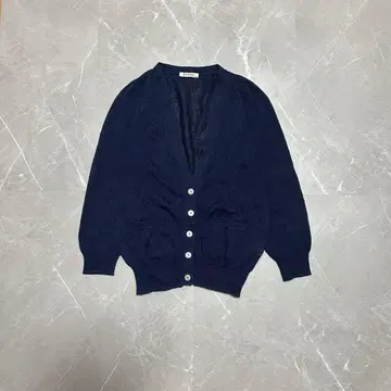 네이비 긴팔 가디건 버튼 5개