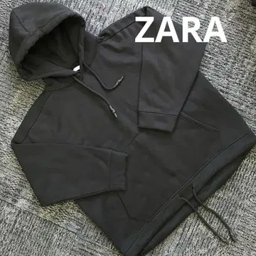 ZARA 블랙 후드 부착 후드티 밑단 조임 M