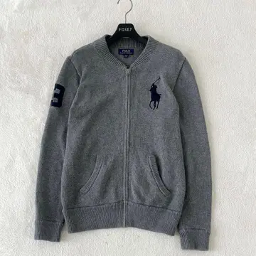 새상품급 POLO RALPH LAURE 지퍼 니트 빅 포니 그레이 L