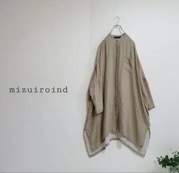 mizuiroind 더블 거즈 노카라 와이드 셔츠 텐셀
