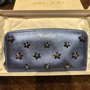 일본 정품 JIMMY CHOO 별 모양 스터드 장지갑 네이비