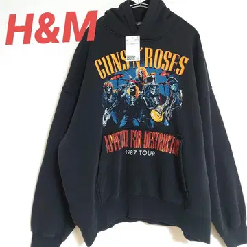 H&M 건즈 앤 로지스 1987 투어 후드티 L