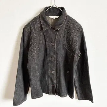 기비 데님 자켓 긴팔 스트레치 깔끔한 캐주얼 빈티지