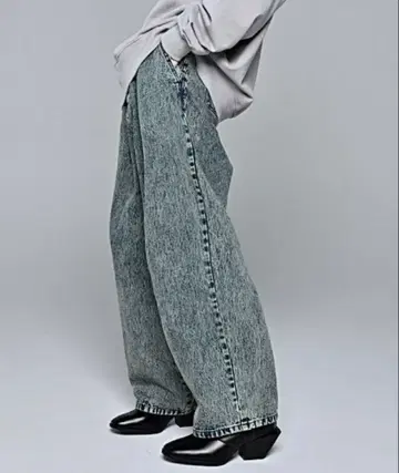 ADRER 빈티지 메이크 와이드 테이퍼드 데님