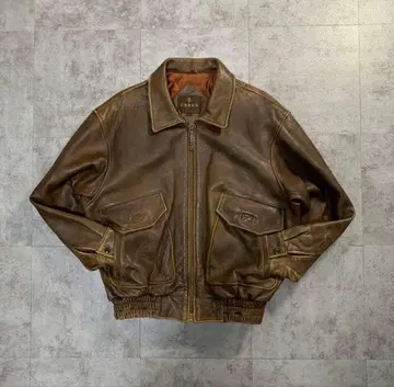 80s A-2 real leather bomber jacket