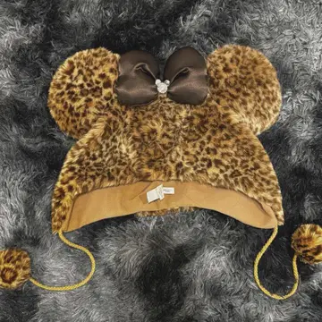 [ 새상품급 ] 디즈니 미니 팬캡 레오파드 무늬 브라운 사이즈 58cm