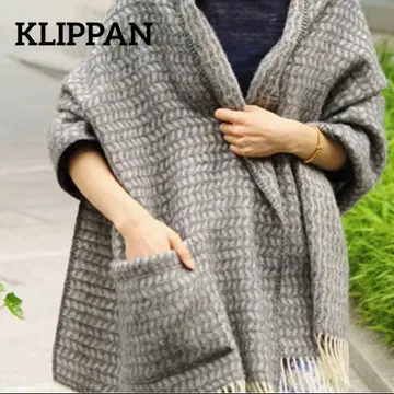 새상품급 KLIPPAN(클리판) 울 스톨 리프 그레이