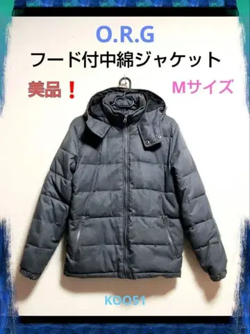 O.R.G 울 후드 부착 패딩 자켓 블루종 아우터 M