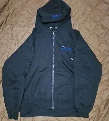 Thrasher 블랙 풀 집업 후드티