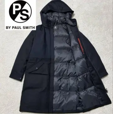 폴스미스 바이컬러 다운 코트 후드 부착 네이비 40 L