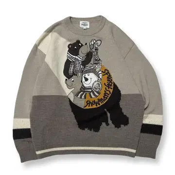 까스텔바작 니트 애니멀 무늬 베어 브라운 90s 남성용 4