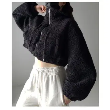 새상품급 미임 셀렉 숏 기장 보아 블루종 아우터 블랙