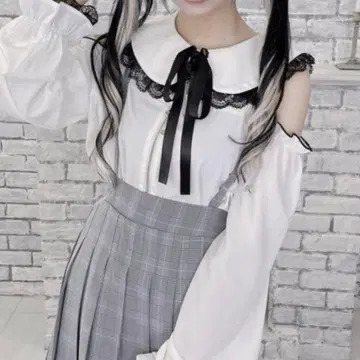 MARS 마즈 양산형 상의 어깨 트임 화이트