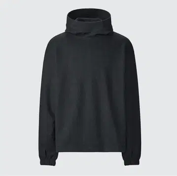 UNIQLO U 브러쉬드 저지 풀 후드티 블랙 M