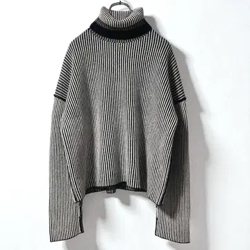 새상품급 캐시미어 100 띠어리 OVERSIZED STRIPE 터틀 니트