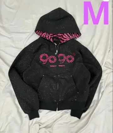 9090 girl OG Logo Glitter Zip Hoodie