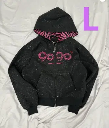 9090 girl OG Logo Glitter Zip Hoodie