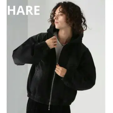 HARE 데님 컴팩트 후드 블루종
