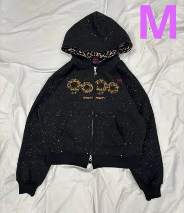 9090 girl OG Logo Glitter Zip Hoodie