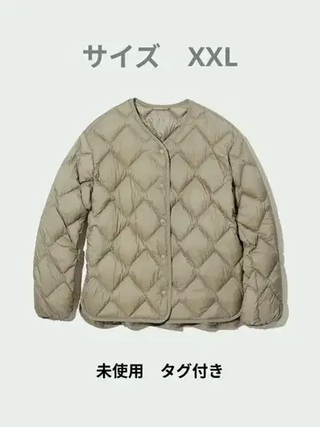 베이지 퀼팅 다운 자켓 XXL