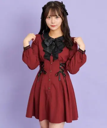 시크릿허니 허리 레이스업 원피스 SecretHoney