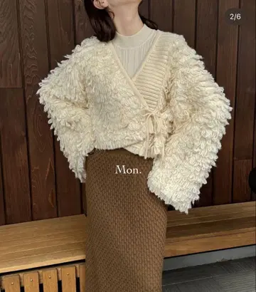 [ euw ] loop knit cardigan / ivory