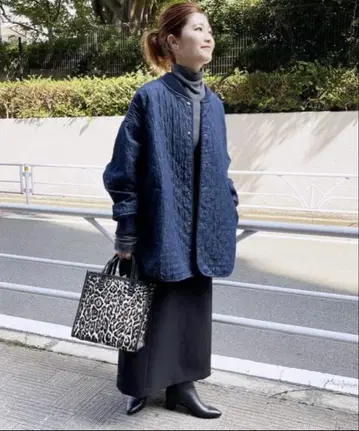 Spick & Span 데님 퀼팅 블루종