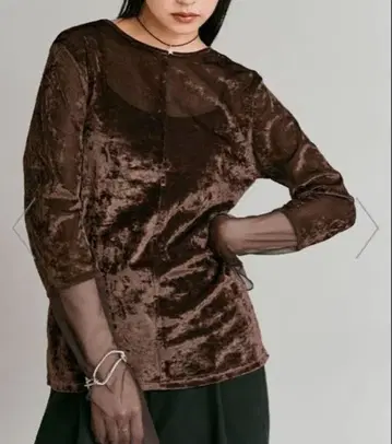 W:Huku 브라운 벨로아 상의 새상품 택 포함