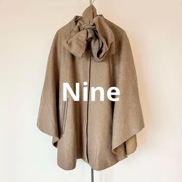 아름다운 NINE 숄 포함 루즈 실루엣 모직 케이프 코트