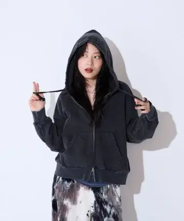 jeanasis(지나시스) Fade 컬러 ZIP 후디(후드티) 블랙 L