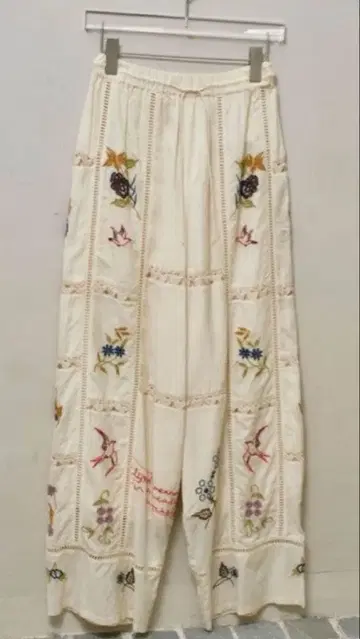 택 포함 Embroidery Patchwork Trousers 36