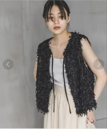 JEANASIS 시어 벨로아 프린지 베스트