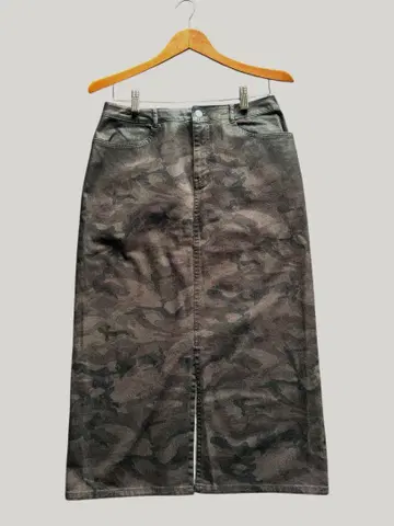 더마 컬렉션 롱 스커트 카모 패턴 브라운 계열 L