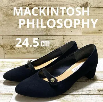 MACKINTOSH PHILOSOPHY 라운드토 스트랩 펌프스 블랙