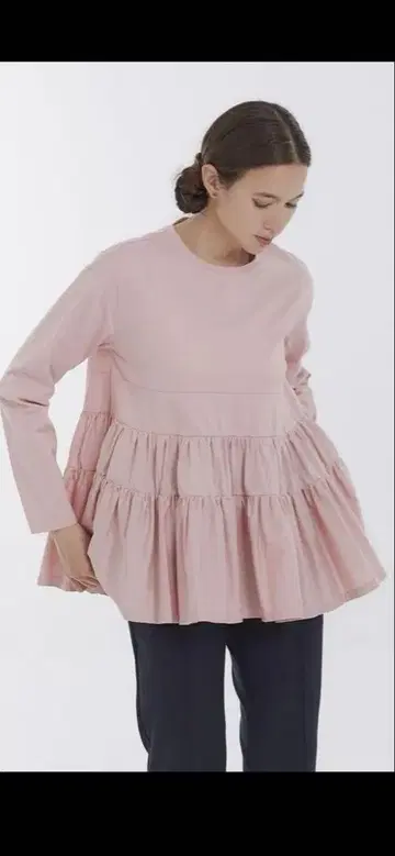 yori 요리 티어드 개더 티셔츠 티어드 티셔츠