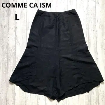 COMME CA ISM 블랙 플레어 스커트 비대칭 L 무지