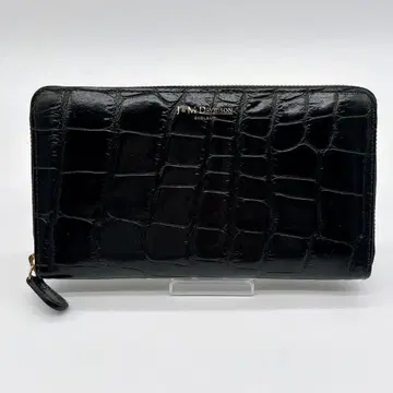 컨디션 최상 J&M DAVIDSON 장지갑 악어 엠보싱 라운드 지퍼