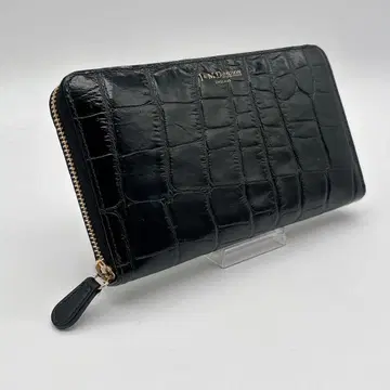 컨디션 최상 J&M DAVIDSON 장지갑 악어 엠보싱 라운드 지퍼