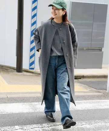 JOURNAL STANDARD 슈퍼140 비버 노카라 코트