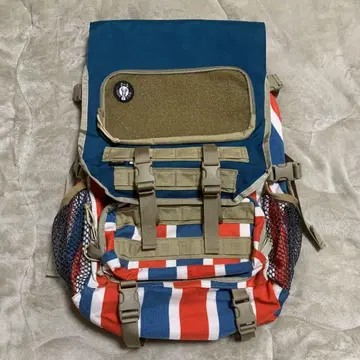NATAL DESIGN 백팩 파랑과 빨간색 스트라이프