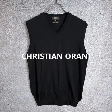 CHRISTIAN ORANI 니트 베스트 V넥 블랙 LL XL
