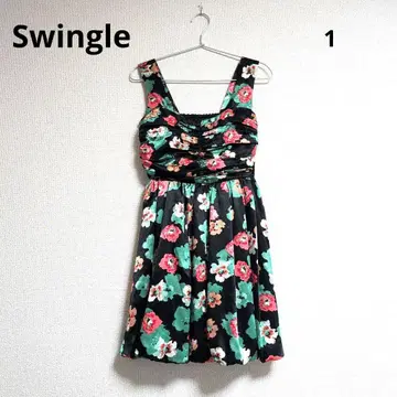 0380 Swingle 스윙글 플라워 프린트 미니 원피스 1