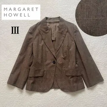 마가렛호웰 자켓 글렌체크 브라운 일본제 L