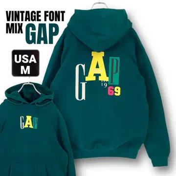 GAP 갭 빈티지 소프트 믹스 폰트 로고 후드티 USA 남녀 M