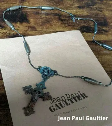 [ 새상품 ] Jean Paul Gaultier 스컬 & 로즈 목걸이