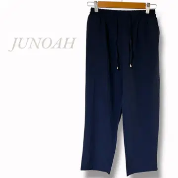 [ JUNOAH ] 스트레이트 팬츠 허리밴딩 오피스 캐주얼 폴리에스테르